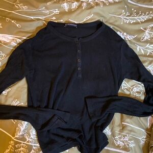 Brandy Melville black Henley top sweater